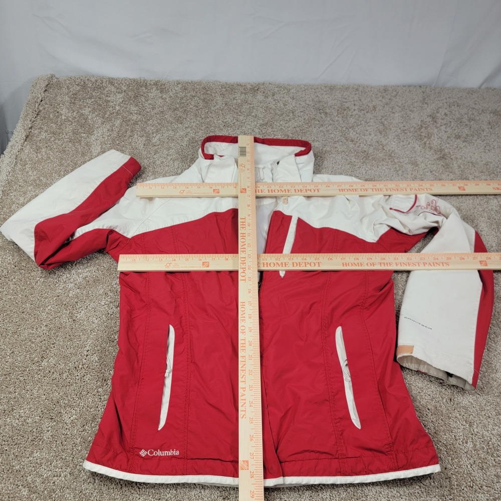 Columbia Womans Bugaboo Jacket Waterproof Windproof Coat Sz Medium, Red, White - Picture 2 of 4